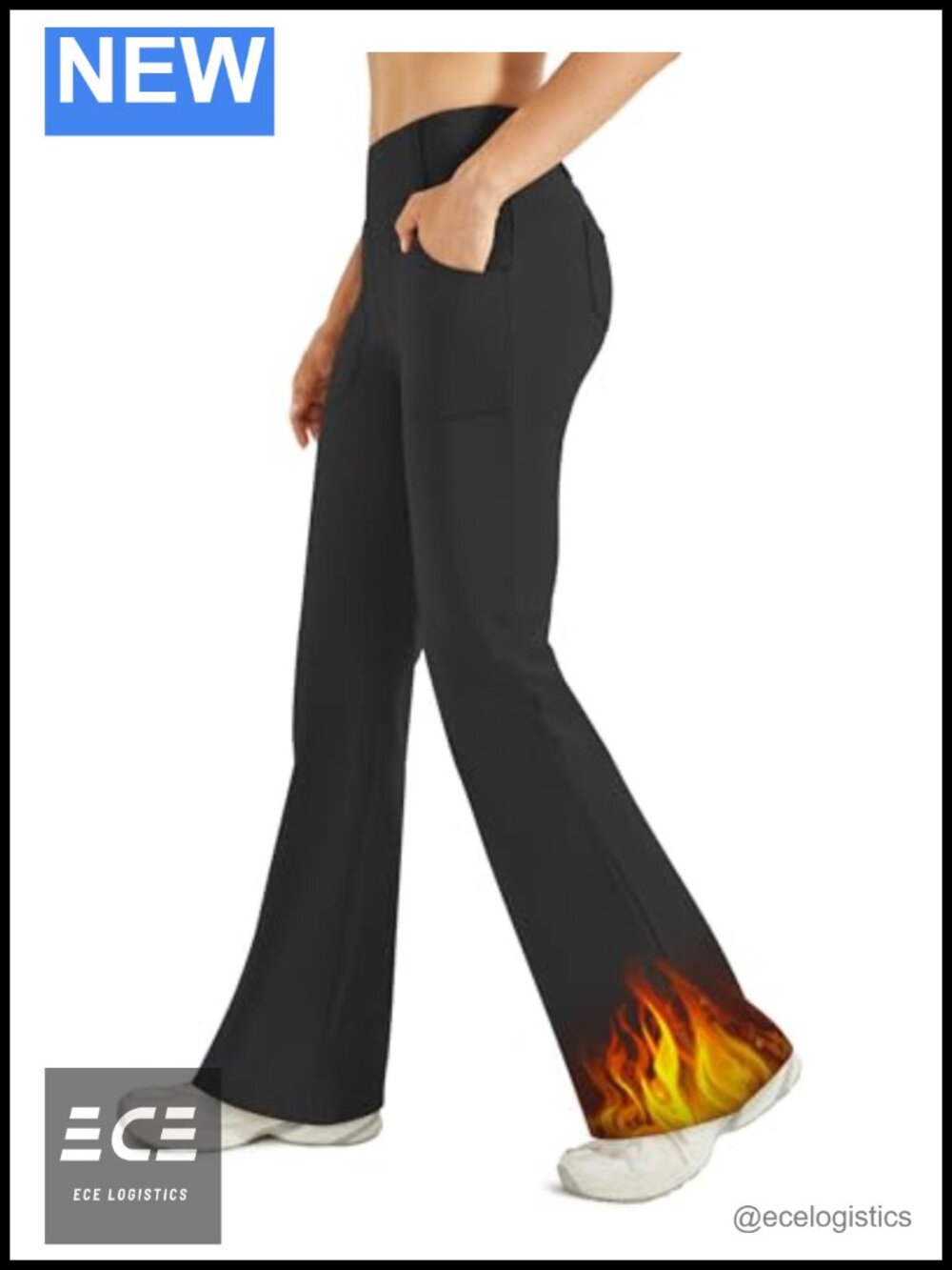 Fleece Lined Leggings Women Bootcut Yoga Dress Pants 4 Pockets Thermal
